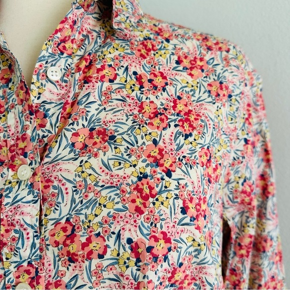 J. Crew Liberty Fabric 100% Cotton Floral Button Down Shirt 6 - Picture 2 of 7